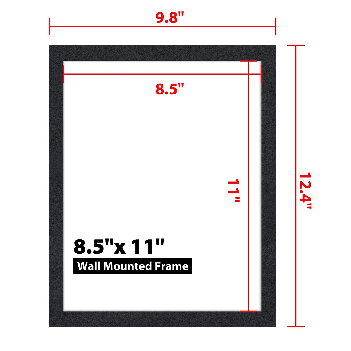 VAIIGO 8.5"x 11" Magnetic Sign Holder, 5Pack Double Sided Window Self Adhesive Magnetic Display Frame with Clear PVC and Strong Magnet for Office/Store/Door/Glass/Refrigerator Display Frame, Black