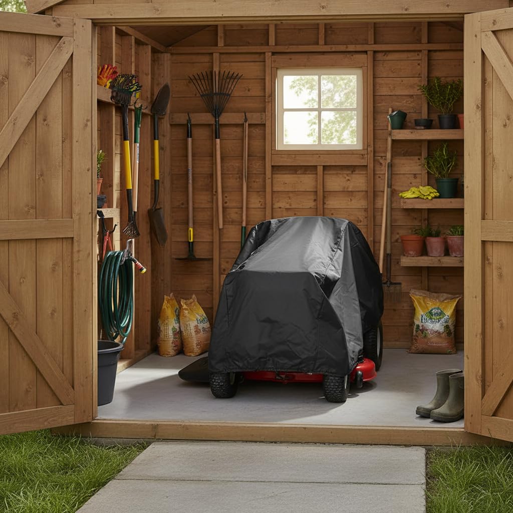 Ailelan Lawn Mower Cover, Waterproof Tractor Cover Fits Decks up to 54", Heavy Duty 210D Polyester Oxford, Durable, UV, cub Tractor Cover Cover for Your Rider Garden Tractor, 72" L x 54" W x 46" H