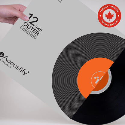 Acoustify Premium Acid-Free Anti-Static Vinyl Record Outer Sleeves, 50-Pack - Crystal Clear True 3 Mil, 12.75" x 12.75" for Single & Gatefold 12" LPs
