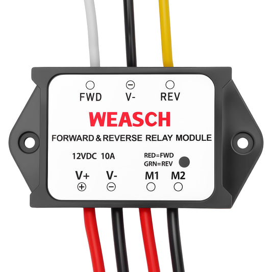 Weasch Forward and Reverse Relay Module, 12V 10A Pre-Wired with LED Light, for Motor/Linear Actuator, Reversing Relay Module