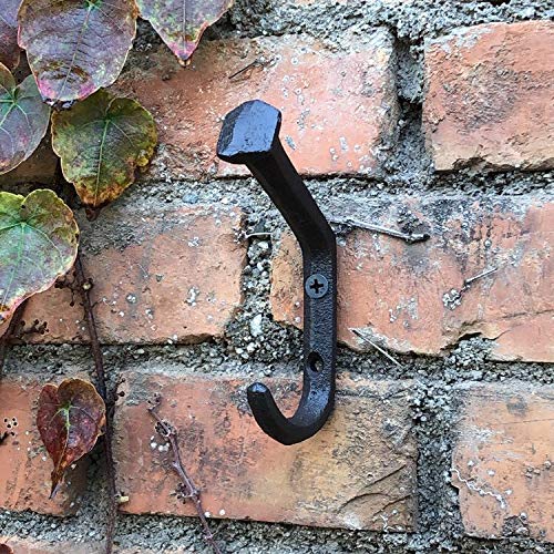 6 Pcs Wall Mounted Railroad Spike Coat Hooks with 12 Screws，Retro Rustic Farmhouse Utility Hanger Hooks for Coat, Scarf, Bag, Towel, Key, Cap, Cup, Hat
