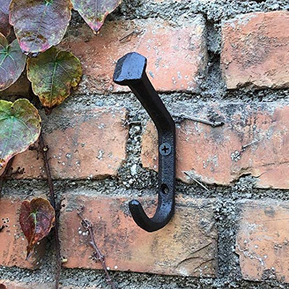 6 Pcs Wall Mounted Railroad Spike Coat Hooks with 12 Screws，Retro Rustic Farmhouse Utility Hanger Hooks for Coat, Scarf, Bag, Towel, Key, Cap, Cup, Hat
