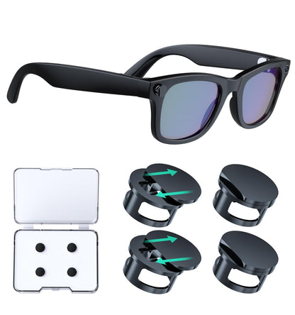 Adjustable LED Light Blocking Covers for RayBan Meta Wayfarer, Skyler, Oakley, Headliner Accessories, Plastic LED Cover for Meta Glasses, Easy Block Light When Recording, Workable at Day & Night 4Pack