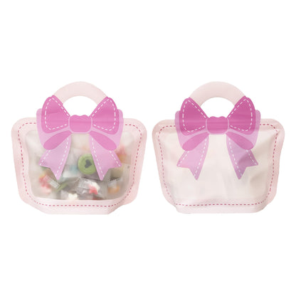 PABCK 30 Pcs Plastic Party Favor Gift Bags Treats Birthday Goodie Bags 10.24x9.45 inch(26x24 cm) Candy Cookies Snack Small Toys Packaging Handle Bag Resealable Stand Up Reusable for Wedding Christmas