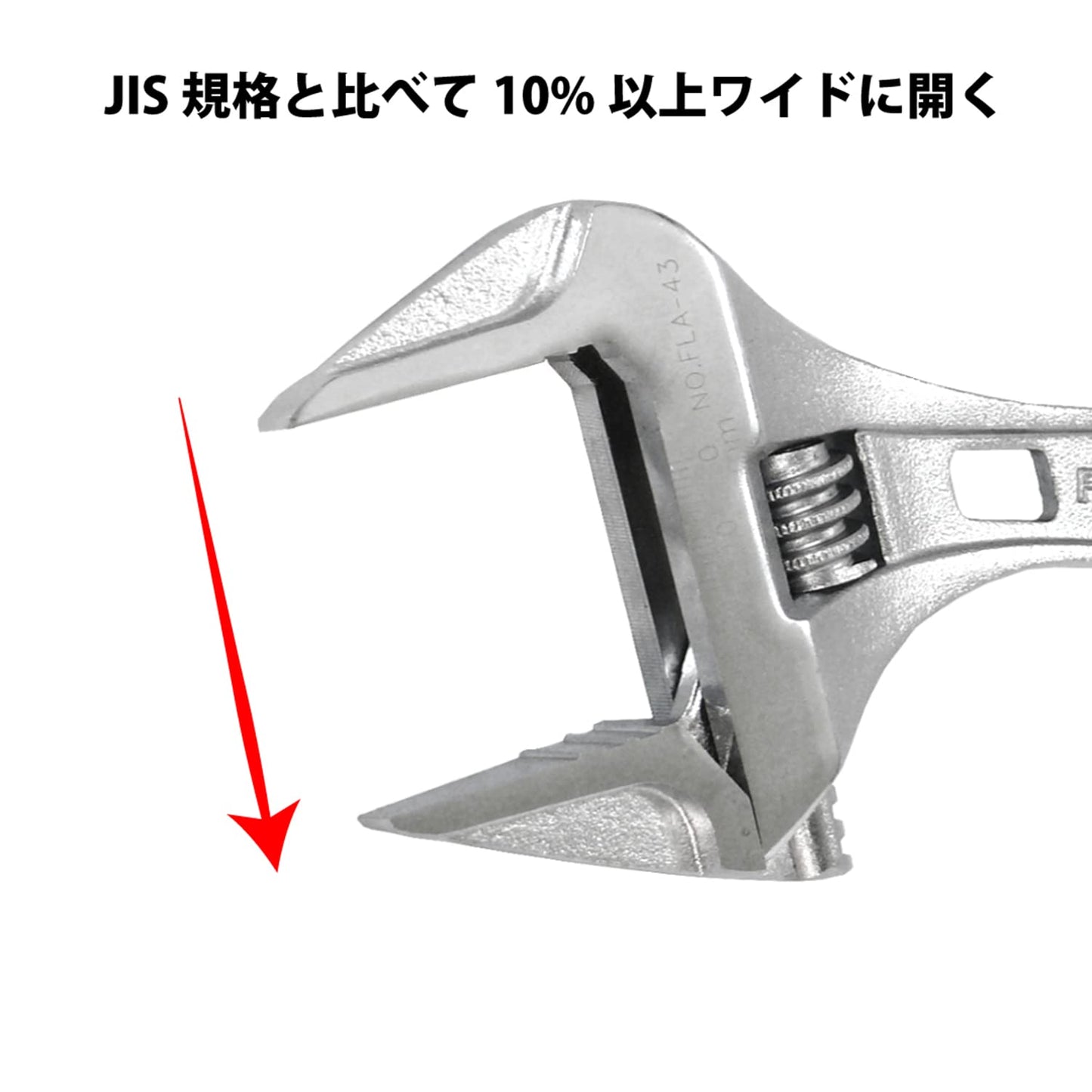 FUJIYA Tools, FLS-43G-F, Short Adjustable Wrench with Grip