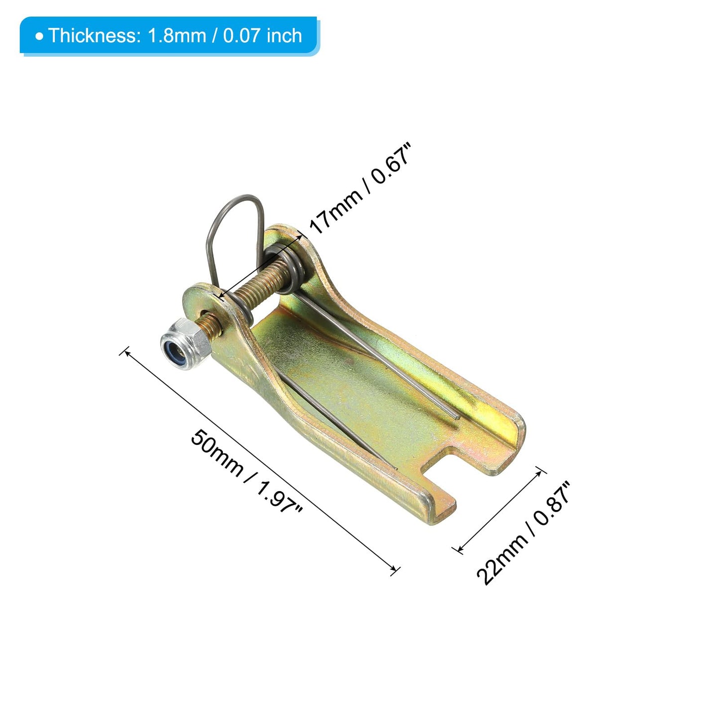 PATIKIL 2 Inch 50mm Hook Safety Latch Kit, 4 Pack Metal Towing Hitch Replacement for Clevis Hook Trailer, Golden Tone