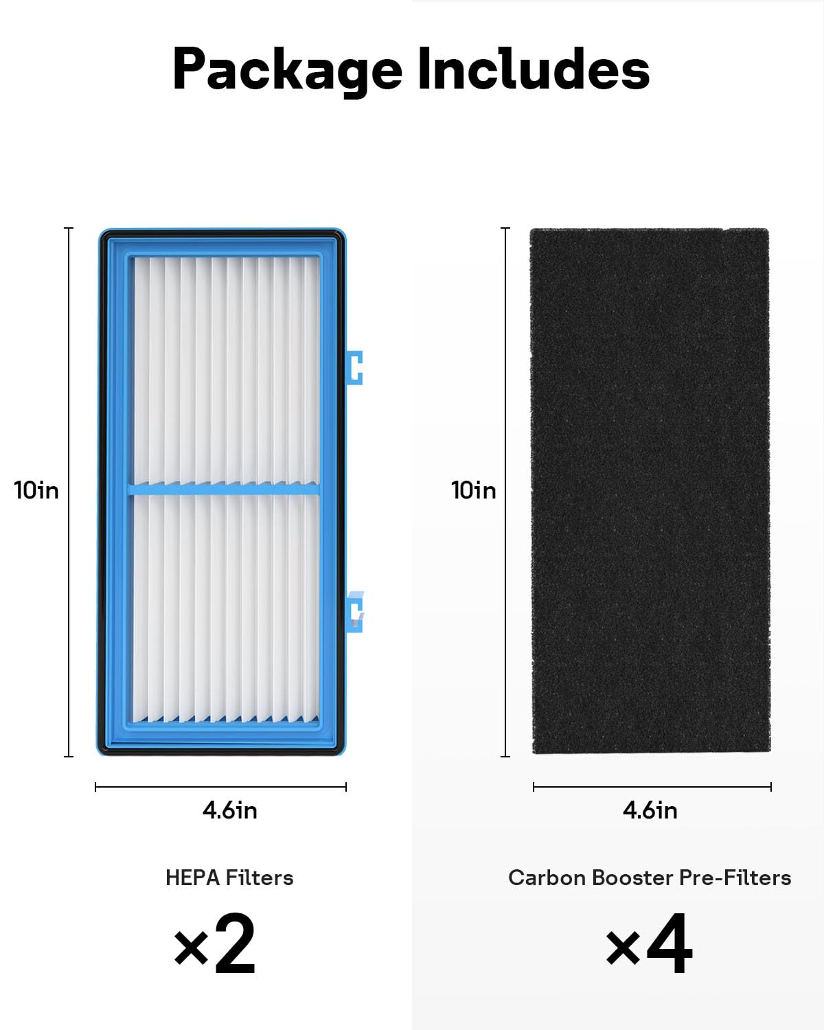 Aer1 Filter Replacement for Bionaire Holmes Air Purifiers, 2 True HEPA Filters + 4 Carbon Booster Filters, HAPF30AT