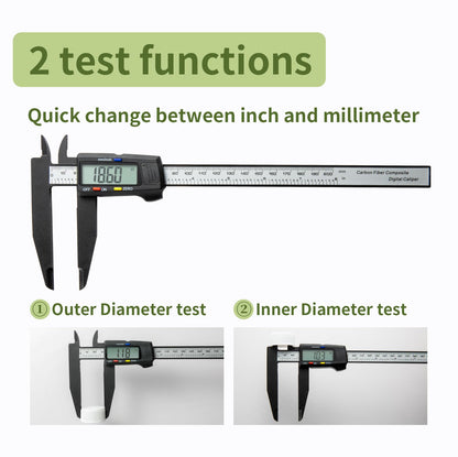 SCITOOLS Digital Caliper 0-8"/200mm Measuring Tool, Micrometer Caliper with Auto-Off Feature, Interchangeable Between inches and millimeters for Jewelry Measurement and 3D Printing