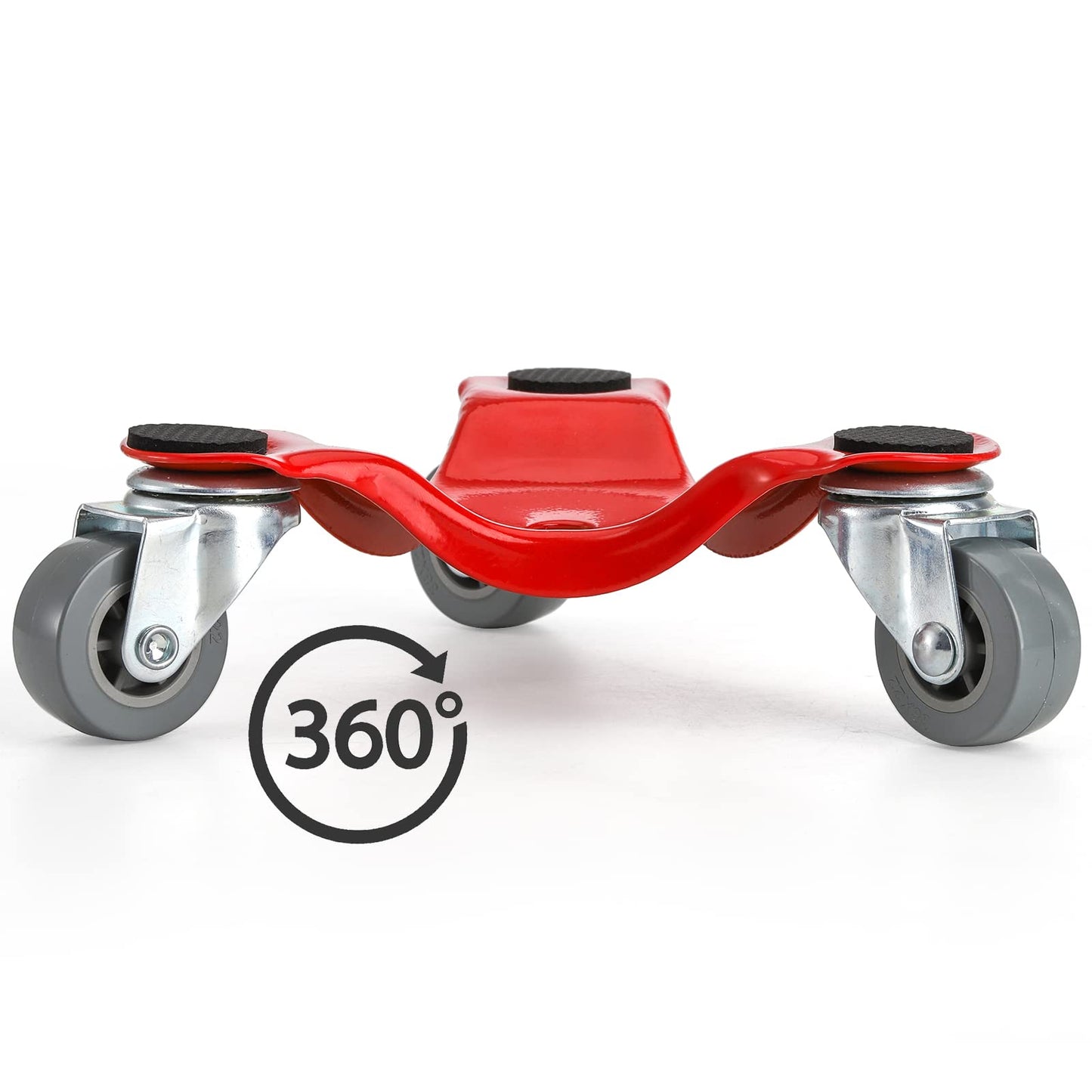 ZEAYEA 4 Pack 6-Inch Steel Tri-Dolly, 200 lbs / 90 kg Load Capacity 3 Wheel Mover's Dolly for Moving Furniture, Appliances, Cabinet, Table, Piano