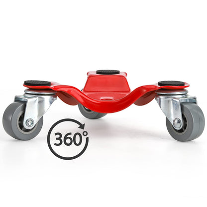 ZEAYEA 4 Pack 6-Inch Steel Tri-Dolly, 200 lbs / 90 kg Load Capacity 3 Wheel Mover's Dolly for Moving Furniture, Appliances, Cabinet, Table, Piano