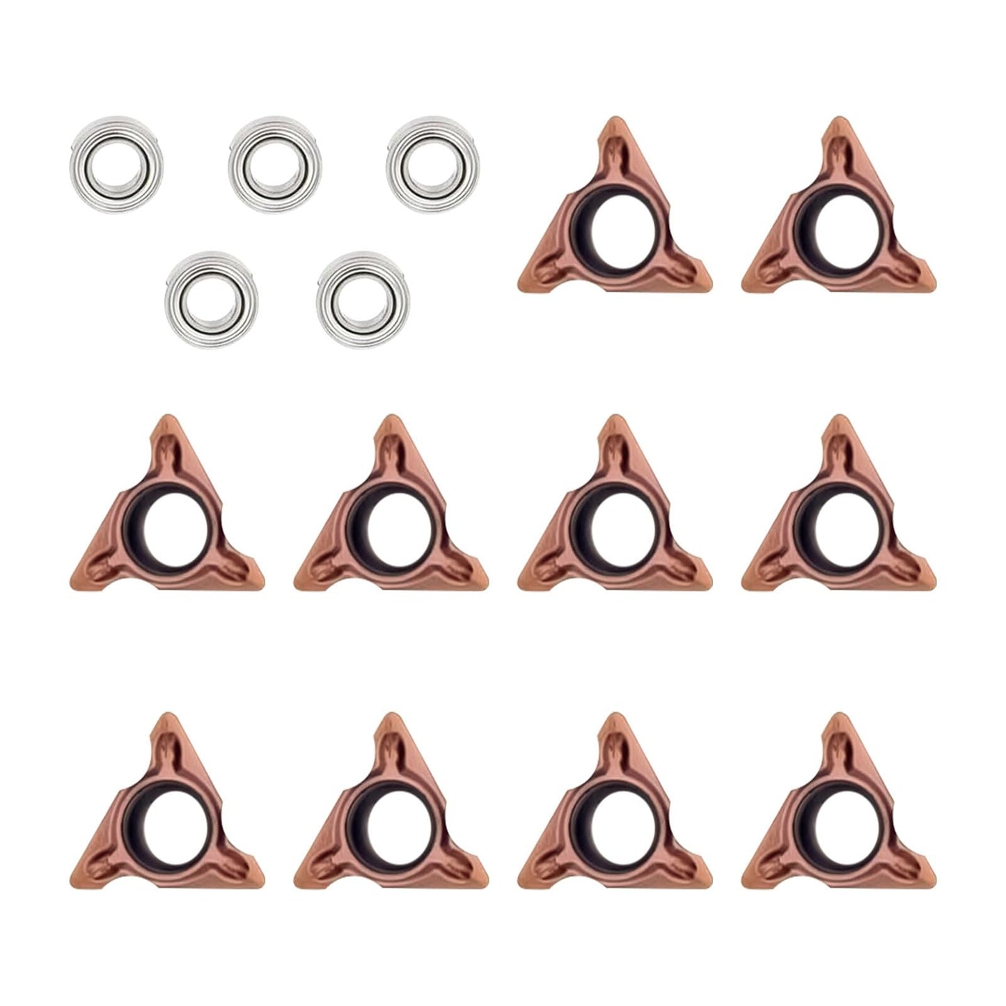 10Pcs Triangle Cutter Heads R Angle for Pneumatic Chamfering Machine,Carbide Turning Inserts for Mini Pneumatic Chamfering Tool Replacement Lathe Blades for Deburring on Wood Metal Plastic