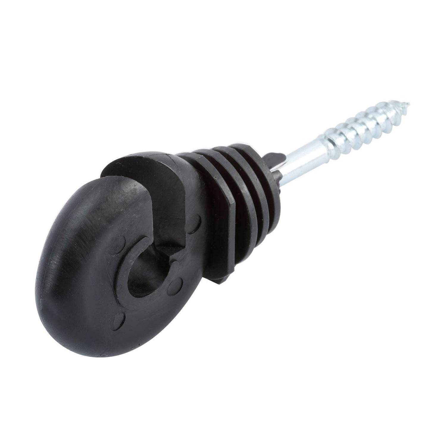 Yaegoo 100Pcs Electric Fence Ring Insulators, Screw-in Insulator Fence Ring Post Wood Post Insulator, Black
