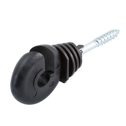 Yaegoo 100Pcs Electric Fence Ring Insulators, Screw-in Insulator Fence Ring Post Wood Post Insulator, Black