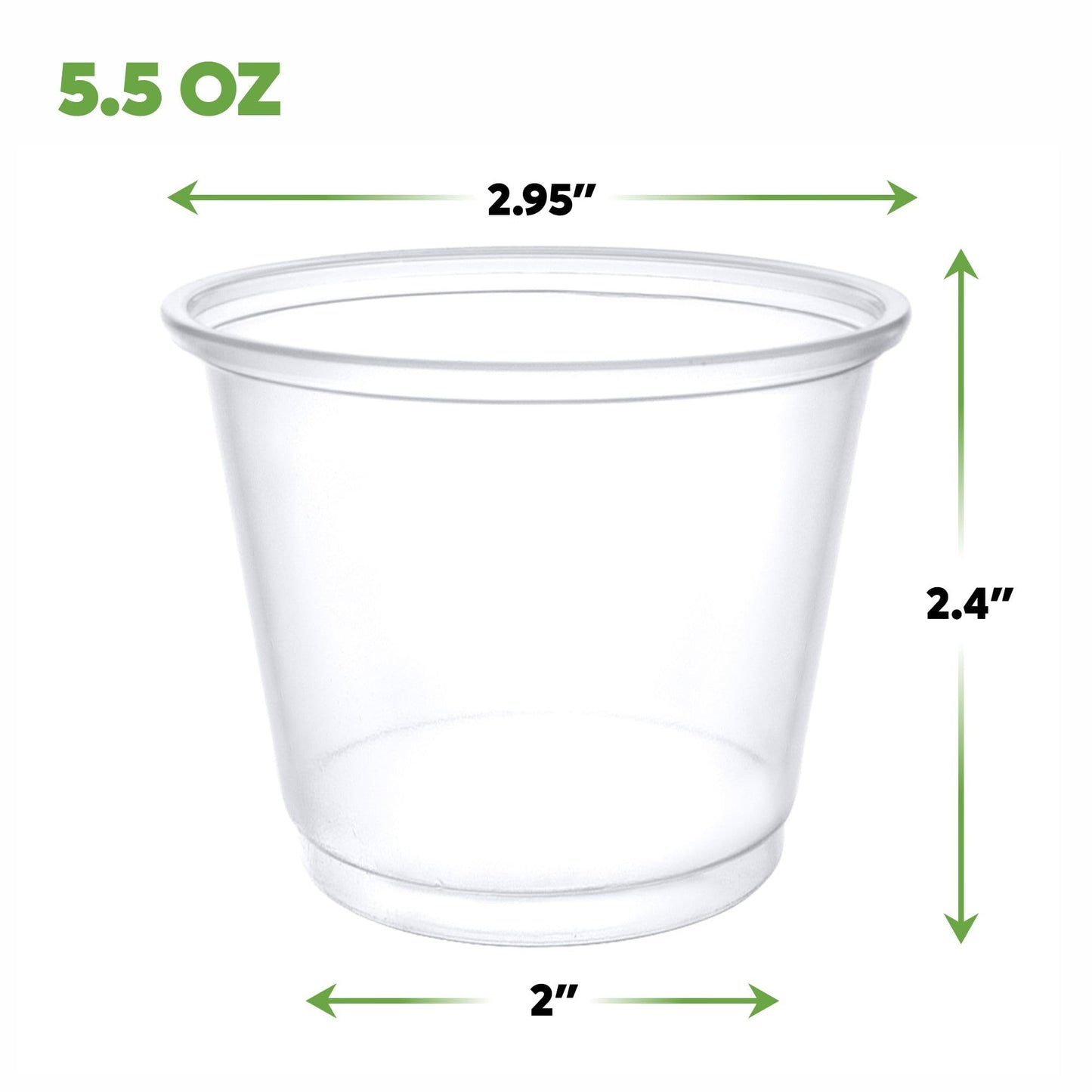 GUSTO [5.5 oz. - 250 Count] Clear Disposable Portion Cups (No Lids), Souffle Containers, Jello Shot Cups, and Sauce Containers For Portion Control, Salad Dressing and More - Formerly Comfy Package