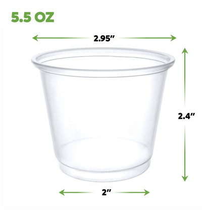 GUSTO [5.5 oz. - 250 Count] Clear Disposable Portion Cups (No Lids), Souffle Containers, Jello Shot Cups, and Sauce Containers For Portion Control, Salad Dressing and More - Formerly Comfy Package