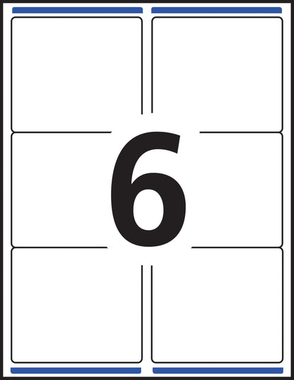Avery Waterproof White TrueBlock Film Labels with SureFeed Technology, 3-1/3" x 4", Rectangle, Permanent Adhesive, for Laser Printers, 60 UV/Chemical/Tear Resistant Labels, (35524), Made in Canada