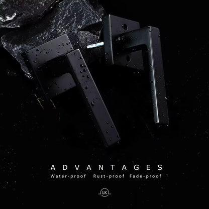 Linkaa Black Keyless Door Locks for Front Door，Bedroom Bathroom Door Lever，Interior Door Handle with Lock,Exterior Door Knob（Privacy，Push Button Lock，1 Pack）