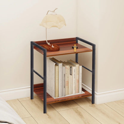 Side Table, Small End Table 17 inch, Narrow Nightstand Bedside Table for Bedroom, Sofa Entryway Table for Livingroom, Outdoor Coffee Table, Rustic Brown