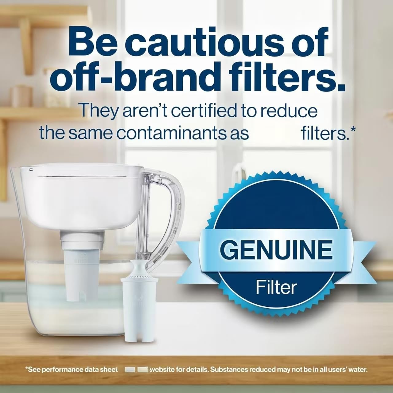 Standard Replacement Filter, Reduces Contaminants While Keeping Healthy Minerals, Certified by WQA to Reduce Chlorine for Improved Taste, Made Without BPA, Replace After 151 litres, 5 Count