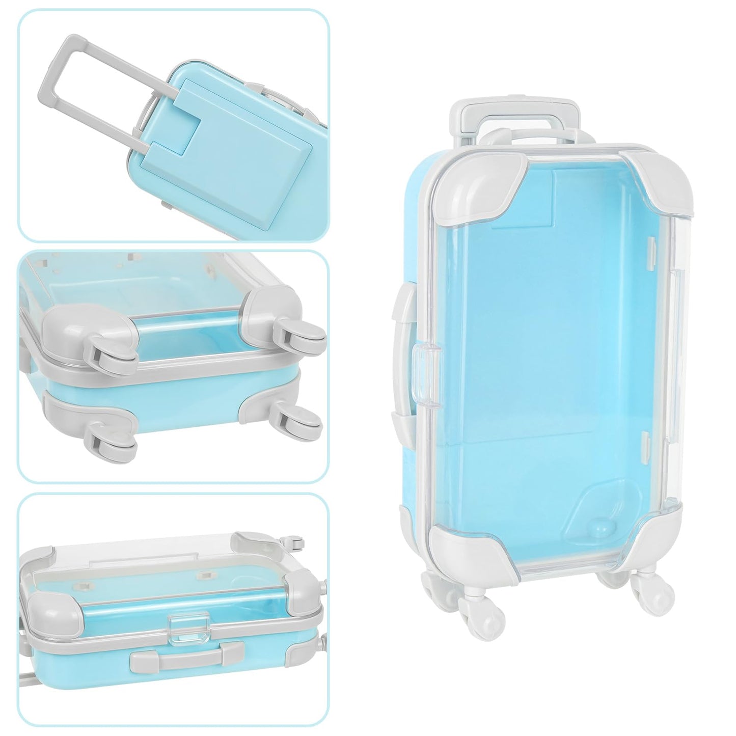 Biiange Mini Suitcase Favor Boxes, Plastic Candy & Jewelry Storage Box, Small Travel-Style Gift Boxes for Wedding Party Decorations