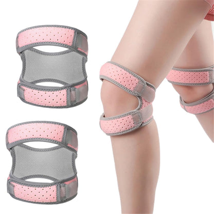 Patellar Tendon Support Strap, Dual Knee Brace with Silicone Insert, Adjustable Compression Neoprene Knee Strap for Running, Arthritis, Jumper, Tennis Injury Recovery - 1 Pair, Pink