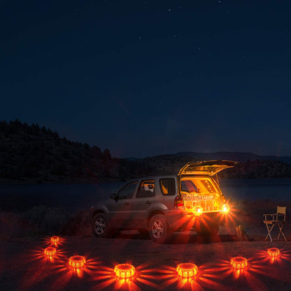 Tobfit LED Road Flares Portable Emergency Lighting Flare Kit with Magnetic Base & Hook for Car and Boat (Set of 4) (4)