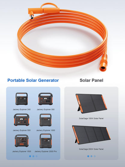 16.4 FT / 5 Meter 14AWG DC Extension Cable for Solar Panel Compatible with Jackery SolarSaga 100W/200W Solar Panel for Jackery Portable Power Station