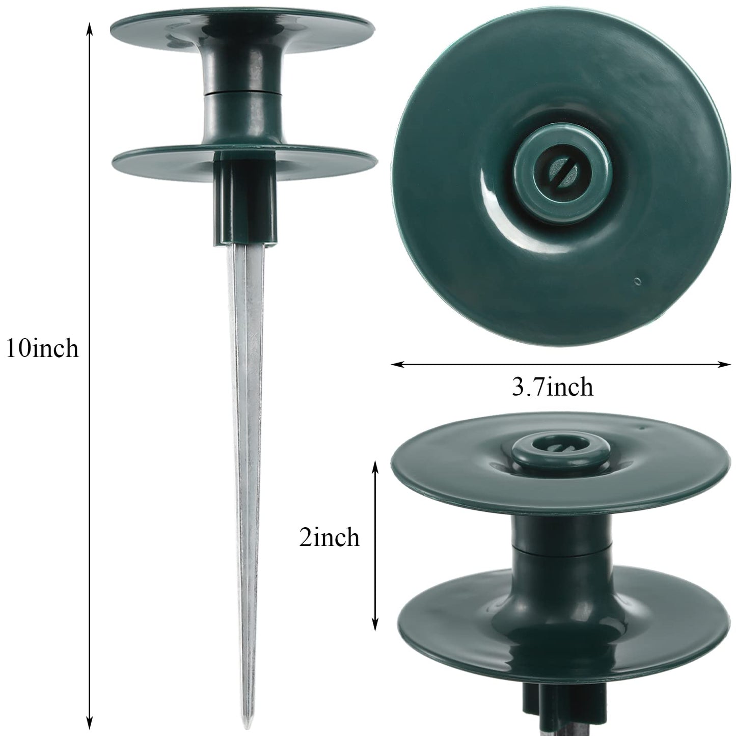 Coloch 6 Pack Garden Hose Guide Spike, 10 Inch Guides Water Hoses Guide Green ABS & Zinc Alloy Hose Guard Stake Spike with Heavy Spin Top, Protects Plants & Landscaping, Plant & Flower Bed Protection