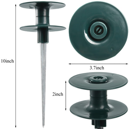 Coloch 6 Pack Garden Hose Guide Spike, 10 Inch Guides Water Hoses Guide Green ABS & Zinc Alloy Hose Guard Stake Spike with Heavy Spin Top, Protects Plants & Landscaping, Plant & Flower Bed Protection