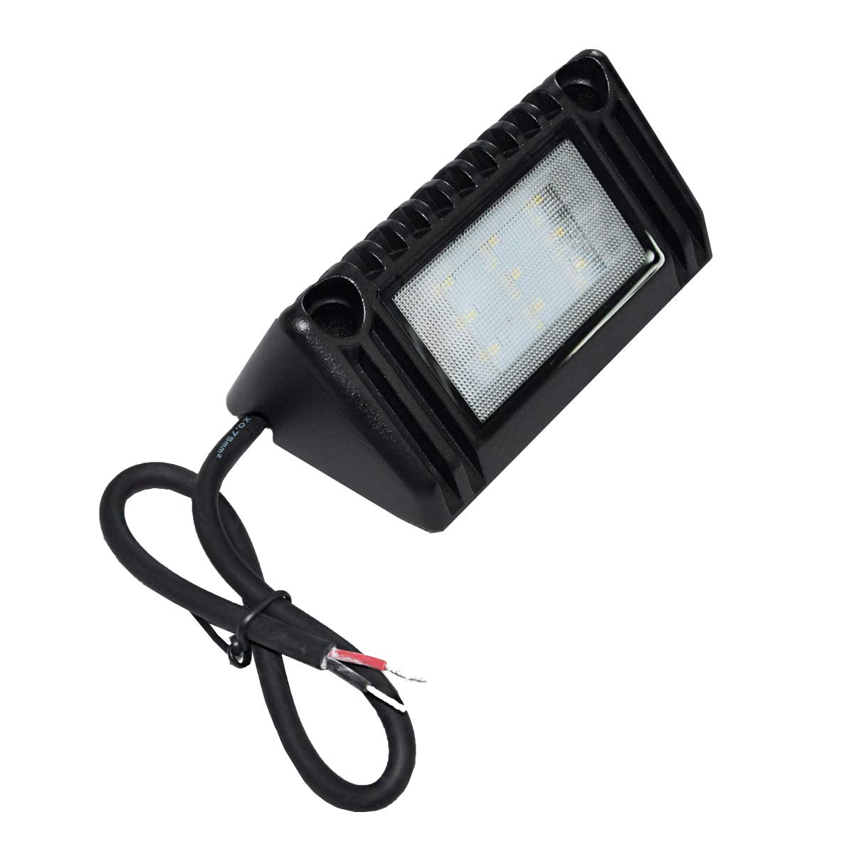 Raycharm 5" RV Exterior LED Work Lighting Fixture, 40° Down Angle Flood Beam, 6000K Cool-White Super Bright, 12V/24V DC, High Lumen Output Low Current Draw, Aluminum Housing Black Finish, 1-Pack