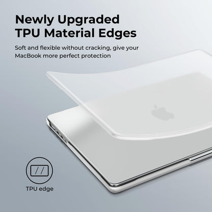 BlueSwan Compatible with MacBook Pro 14 inch 2026-2021 Release M5 M4 M3 M2 M1 Pro/Max Chip, Anti-Cracking Hard Shell Case Anti-Fingerprint Soft TPU Bumper, Frosted White