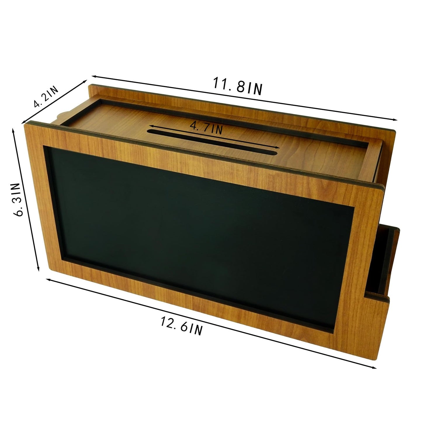 SHU MEI Multifunctional Wooden Suggestion Box with Chalkboard - Durable Donation/Tip/Voting/Storage Box for School, Office, Church, Community Center