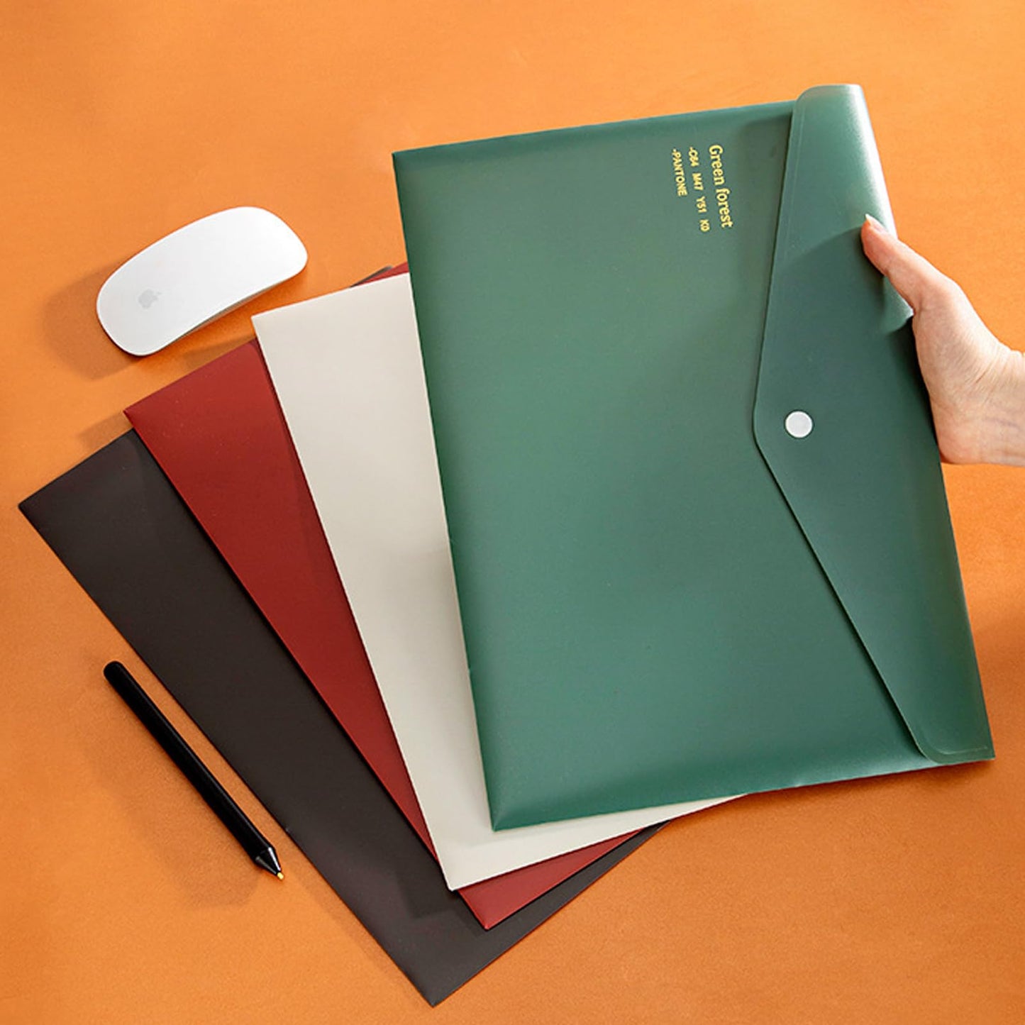 VANRA File Folders Letter Size 12 Pack Plastic File Envelopes with Snap Closure, A4 Filing Envelope Project Folder Holder File Pockets Jacket Document Letter Organizer (4 Colors)