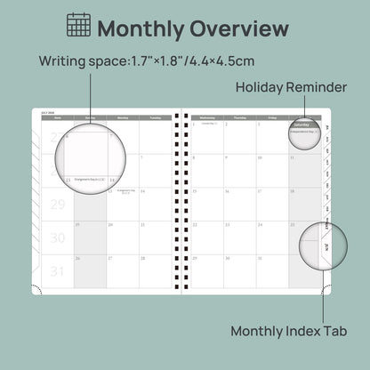 POPRUN Academic Planner (July 2026-June 2027) Weekly and Monthly Appointment Book 2026-2027, 10" x 8" Planner School Year 2025-2026 with Hardcover, Tabs, Ruler, Pen Loop & Tear-Off Corners - Violet