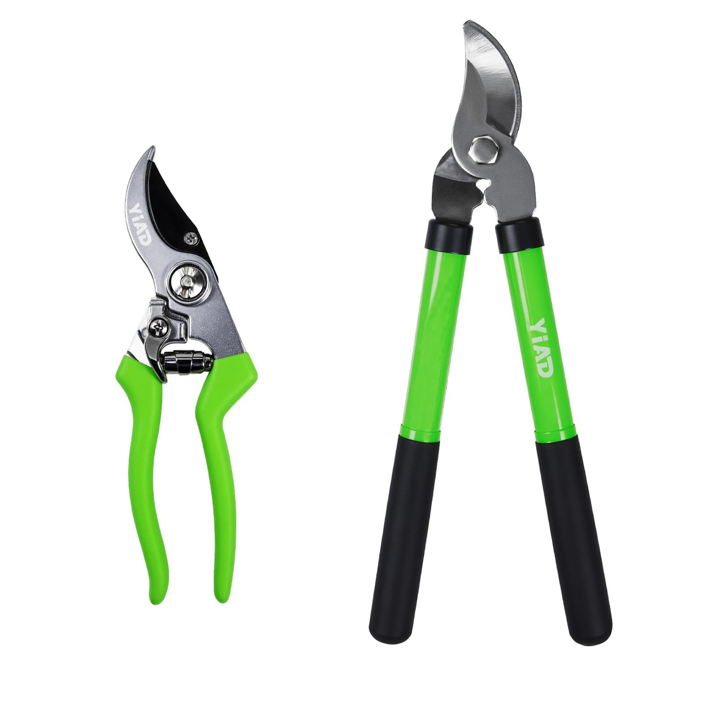 YIAD Garden Shears Set - 2PCS Pruning Shears & Secateur, Bypass Loppers for Tree Branch Pruning, Heavy Duty Garden Clippers for Flowers, Plants & Yard Trimming