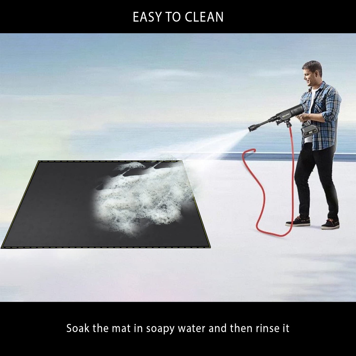 VCHOMY Under Grill Mat for Outdoor Grill Deck Patio Protector,60x40 Inch Large Silicone Fireproof Waterproof Oil-Proof Fire Pit Mat BBQ Barbecue Floor Matt Pad(40''x60'')