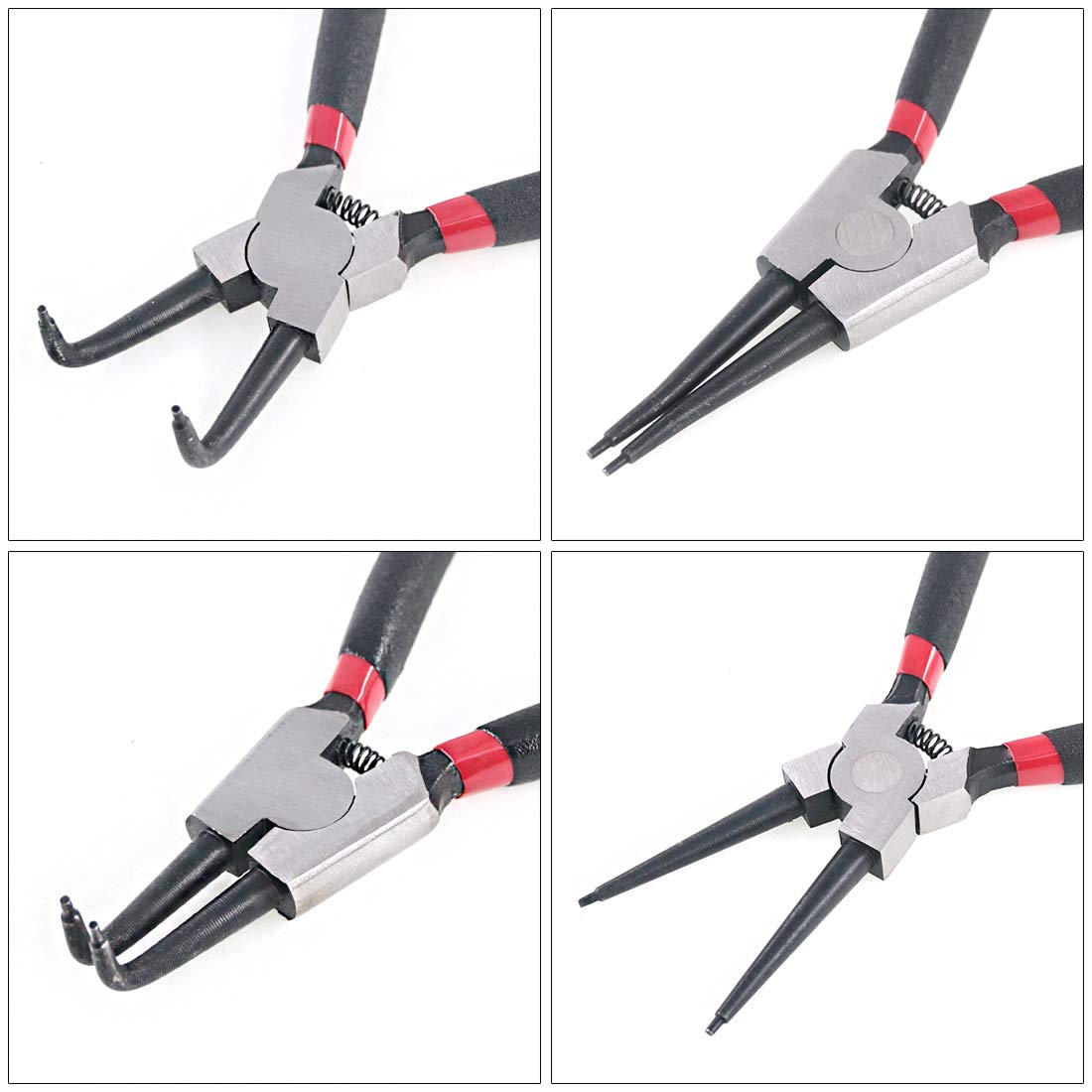 Glarks 4 Piece 7-Inch Internal/External Snap Ring Pliers Set