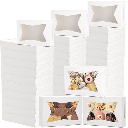 ZEAYEA 36 Pcs White Bakery Boxes with Window, 12" x 8" x 2.5", Easy to Assemble, Clear Window for Cake, Donuts, Cookies, Muffins, Perfect for Gifting, Wedding, Birthday Party