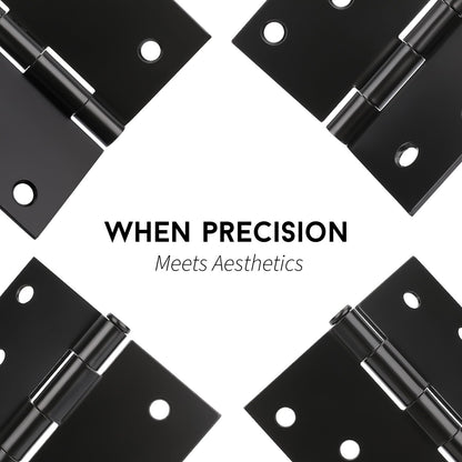 goldenwarm 6pack 4 x 4 Inch Matte Black Door Hinges Exterior and Interior Door Hinges with Square Corners