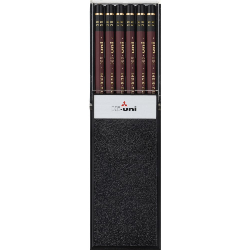 Uni Hi-Uni Wooden Pencil - 2B - Box of 12 (HU2B)