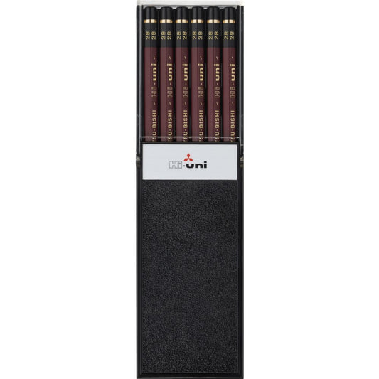 Uni Hi-Uni Wooden Pencil - 2B - Box of 12 (HU2B)