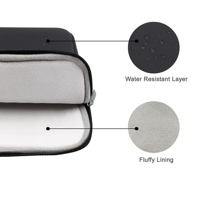 RAINYEAR 16 Inch Laptop Sleeve Soft PU Leather Case Protective Water Resistant Zipper Padded Cover Carrying Computer Bag Compatible with 16" MacBook Pro/Max M1 M2 M3 M4 M5(Black)
