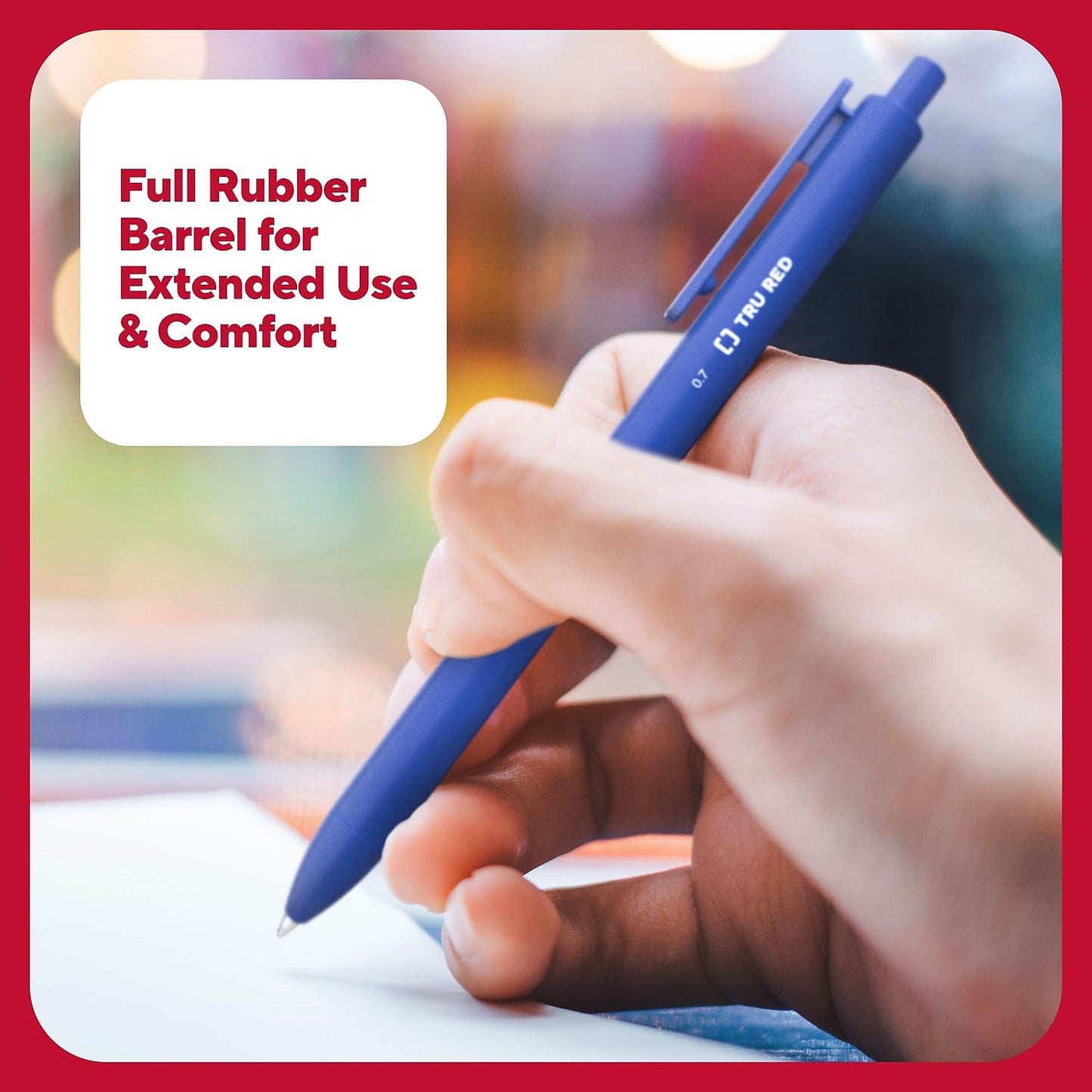TRU RED Retractable Quick Dry Gel Pens Med Point 0.7mm Blue 5/Pk