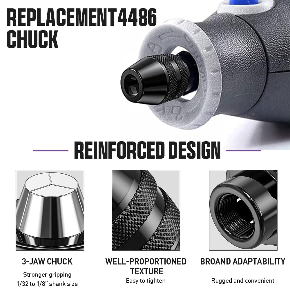 Drill Chuck Collet Set, Brass Collet Set,Collet Nut Kit,0.8-3.2mm Replacement 4486 Drill Keyless Chuck Collet Kit, Quick Change Rotary Drill Nut Tool Set