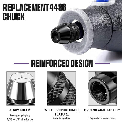Drill Chuck Collet Set, Brass Collet Set,Collet Nut Kit,0.8-3.2mm Replacement 4486 Drill Keyless Chuck Collet Kit, Quick Change Rotary Drill Nut Tool Set
