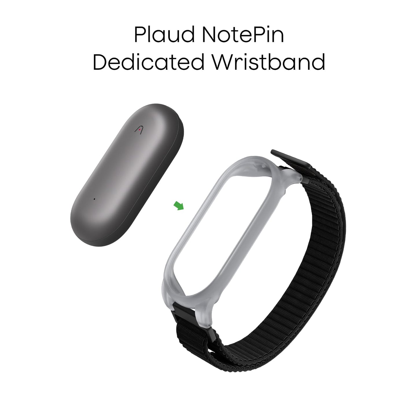 Plaud NotePin Wristband, Adjustable Wearable Strap for NotePin&NotePin S AI Voice Recorder, Breathable Nylon Band with Hook-and-Loop Closure, Fits 7.3–9.3" Wrists, NotePin AI Voice Recorder Accessory