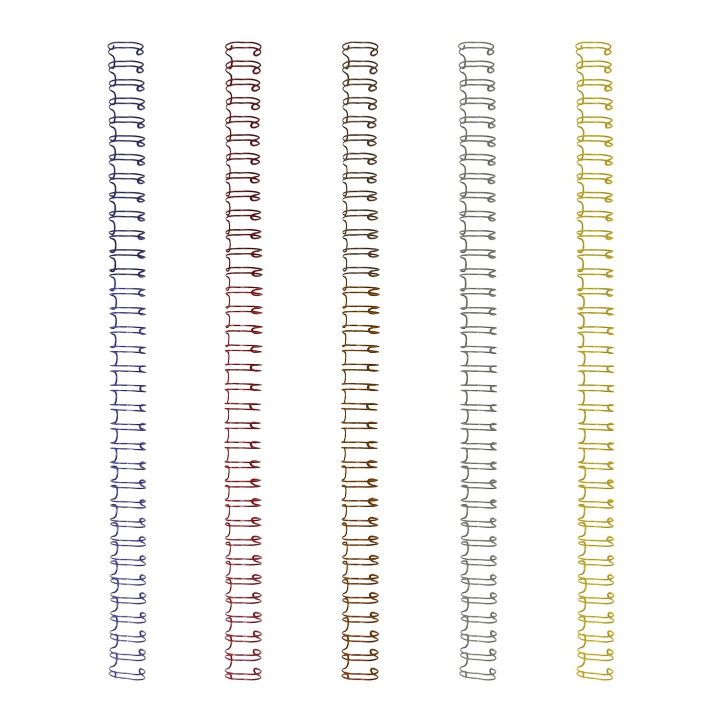 Aynaxcol 100 Pack Metal Twin Loop Binding Wire Coils, 32-Loop, 3/8" Mixing Color Double Loop Wire Binding Rings Wire, 3:1 Pitch, Multi Color Binding Spirals 10mm