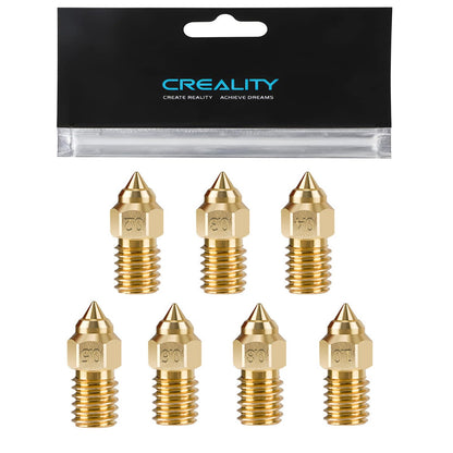 Creality 22PCS Ender 5 S1 Brass Nozzles Kit, 3D Printer 10PCS 0.4mm and 2PCS 0.2mm, 0.3mm, 0.5mm, 0.6mm, 0.8mm, 1.0mm Nozles Kit for Ender 3 V3 SE, Ender 5 S1, Ender 7, Spider 1.0
