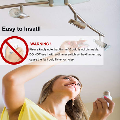 MR16 LED Bulb Non Dimmable 5000K Daylight White 5W AC/DC 12V 50W Halogen Equivalent 500lm GU5.3 Bipin Base 40 Degree Spotlight for Track Recessed Lighting and Outdoor Landscape Lighting 6-Pack