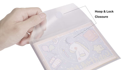 YESSART 4x6 Plastic Envelopes Hook Loop Closure Coupon Receipt Storage Holder 40 Pack